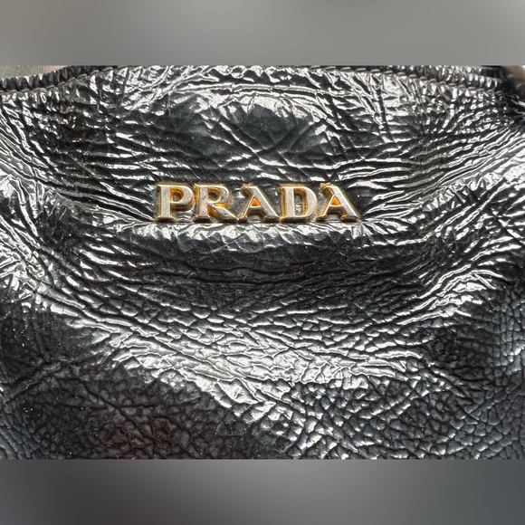 Authentic Vintage Prada Black Cervo Lux Leather Shine Tote bag - Picture 3 of 14